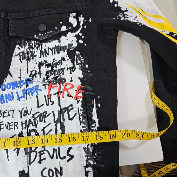 Rockstar Original US Fall Tour Denim Jacket Men Large Graffiti Grunge Streetwear - Picture 13 of 16